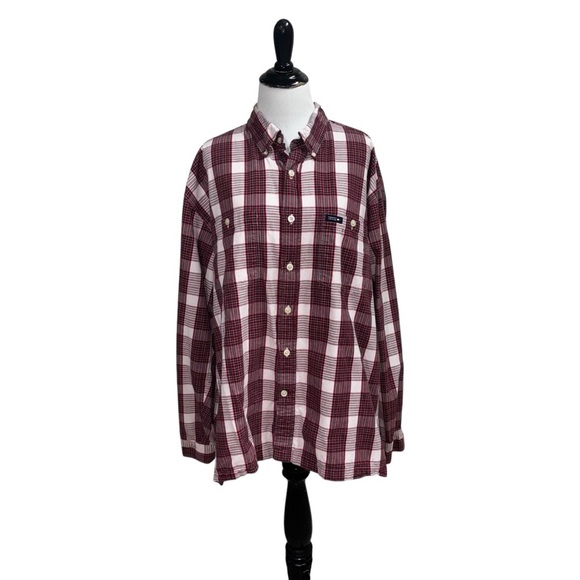 Tommy Jeans Men's L Large Button Down Shirt Long Sleeve Plaid Print Cotton - Picture 1 of 6